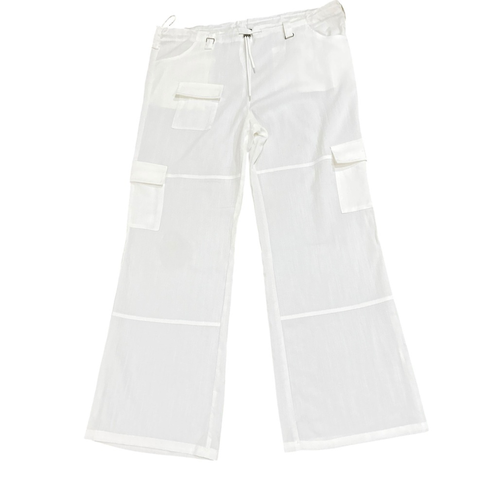 White Fox Boutique off White Wide Leg cargo cotton blend Pants size large